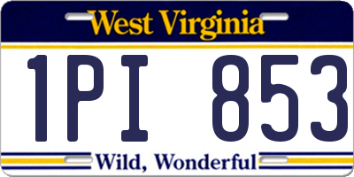 WV license plate 1PI853