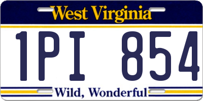 WV license plate 1PI854
