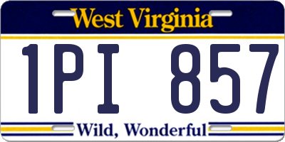 WV license plate 1PI857