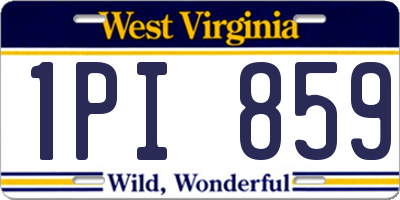 WV license plate 1PI859