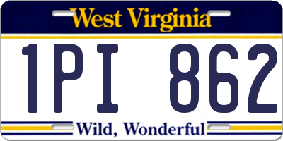 WV license plate 1PI862