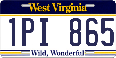 WV license plate 1PI865