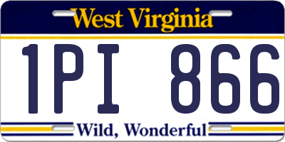 WV license plate 1PI866
