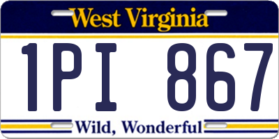 WV license plate 1PI867
