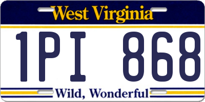 WV license plate 1PI868