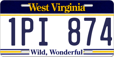 WV license plate 1PI874