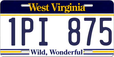 WV license plate 1PI875