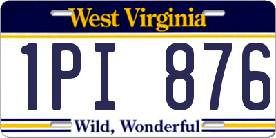 WV license plate 1PI876