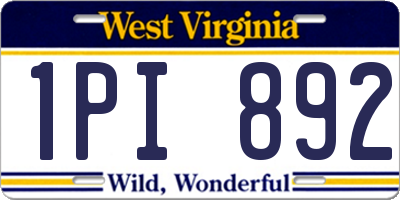 WV license plate 1PI892