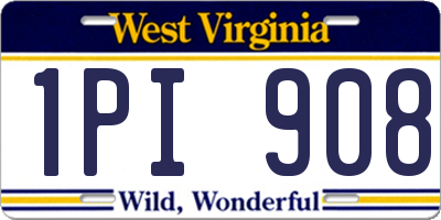 WV license plate 1PI908
