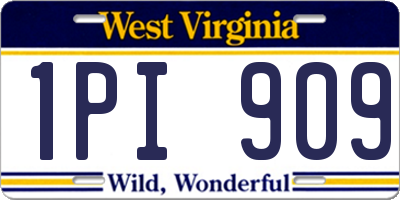 WV license plate 1PI909
