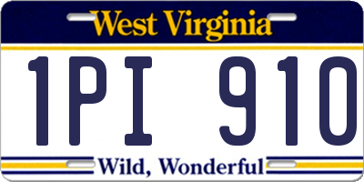 WV license plate 1PI910