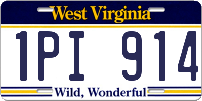 WV license plate 1PI914