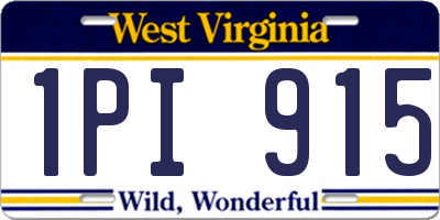 WV license plate 1PI915
