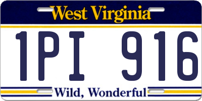 WV license plate 1PI916