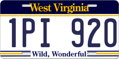 WV license plate 1PI920