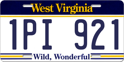 WV license plate 1PI921