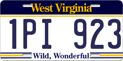 WV license plate 1PI923