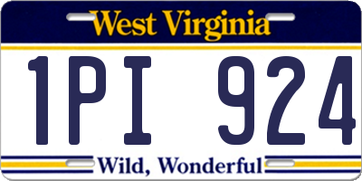WV license plate 1PI924