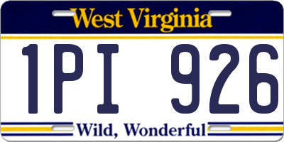WV license plate 1PI926
