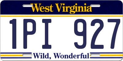 WV license plate 1PI927