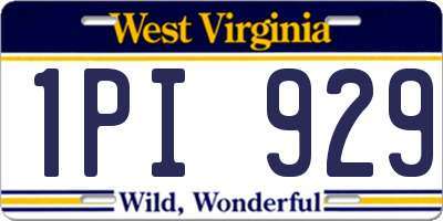 WV license plate 1PI929