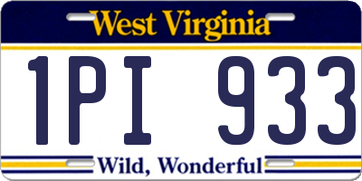 WV license plate 1PI933