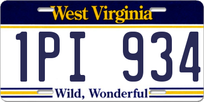 WV license plate 1PI934