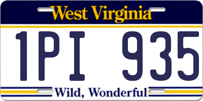 WV license plate 1PI935