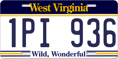 WV license plate 1PI936