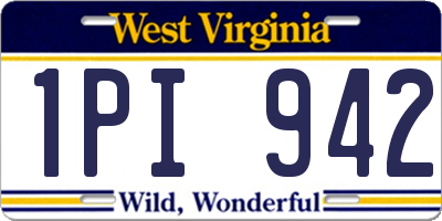 WV license plate 1PI942