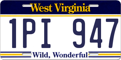 WV license plate 1PI947