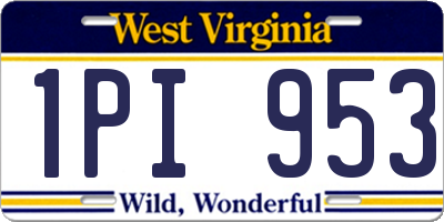 WV license plate 1PI953