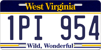 WV license plate 1PI954