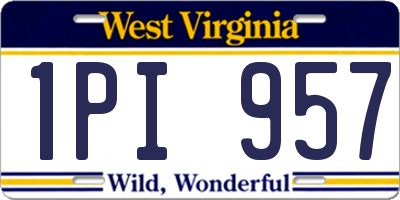 WV license plate 1PI957
