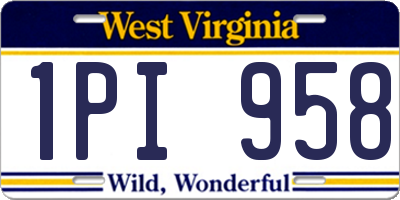 WV license plate 1PI958