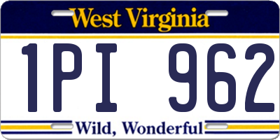 WV license plate 1PI962