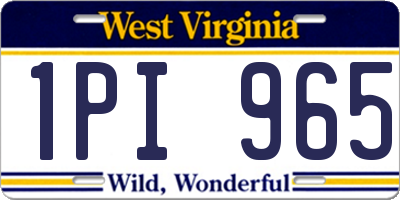 WV license plate 1PI965