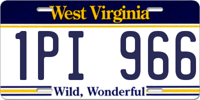 WV license plate 1PI966