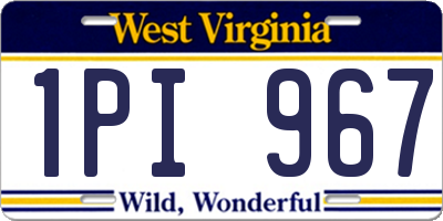 WV license plate 1PI967