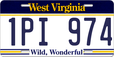 WV license plate 1PI974
