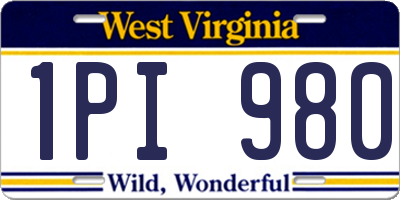 WV license plate 1PI980