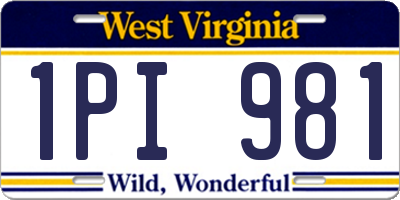 WV license plate 1PI981