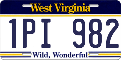 WV license plate 1PI982