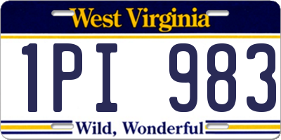 WV license plate 1PI983
