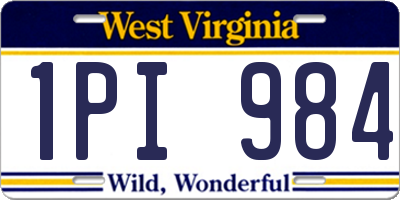 WV license plate 1PI984