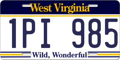 WV license plate 1PI985