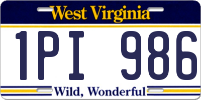 WV license plate 1PI986