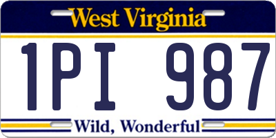 WV license plate 1PI987