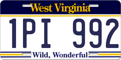 WV license plate 1PI992